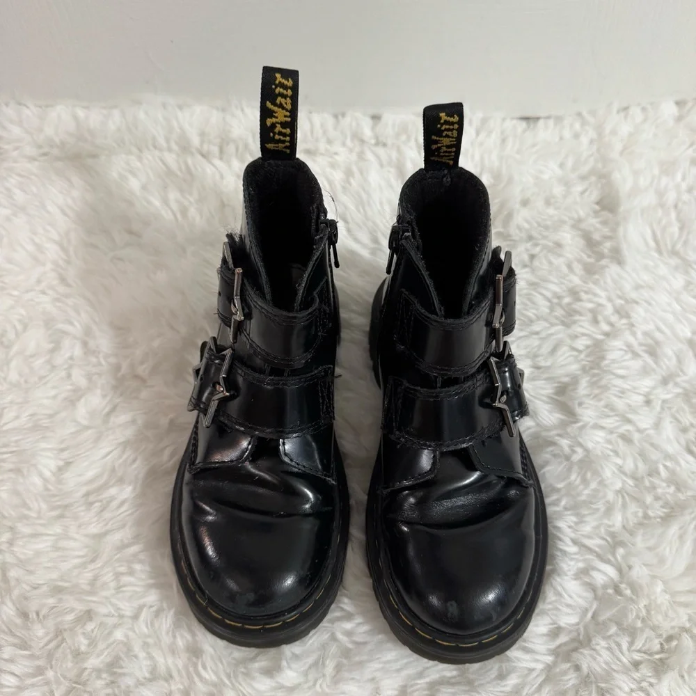 Dr. Martens Black Devon Bex Leather Ankle Boots Size 13